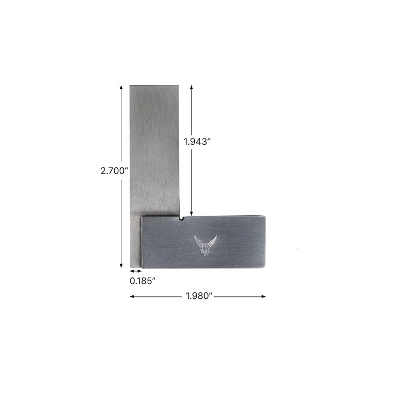 PEC TOOLS Machinist Square Precision Engineer Wide Seat Square 90 Right Angle Ground Hardened Steel Angle Ruler 2 x 1-1/2 Inch, Suitable for Woodworking and Precision Layout Work - Image 2